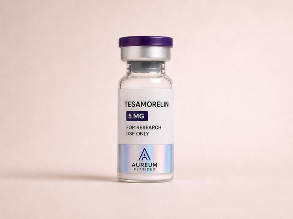Tesamorelin research peptide vial - Aureum Peptides